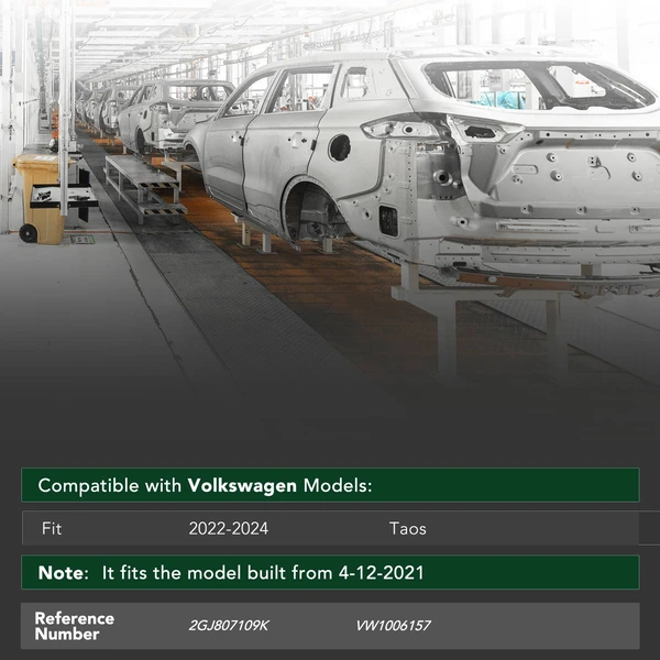 Front Bumper Cover Steel Reinforcement for 2022-2024 Volkswagen Taos