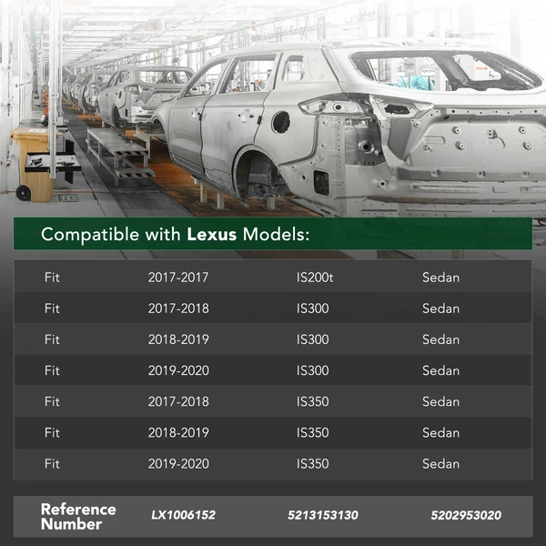 Front Bumper Reinforcement for Lexus IS200t IS300 IS350 2017-2020 Aluminum