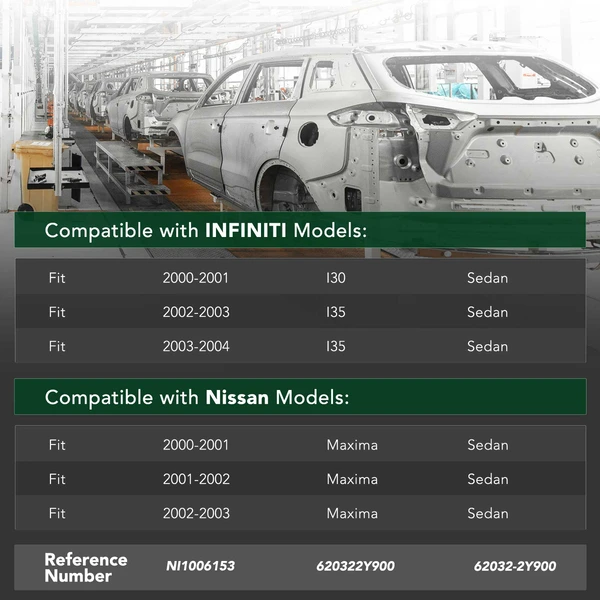 Front Bumper Reinforcement Impact Bar for Nissan Maxima INFINITI I30 Aluminum