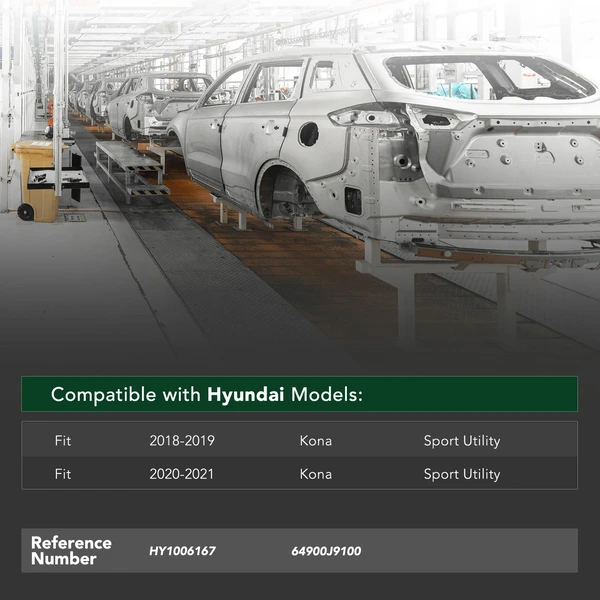 Front Bumper Reinforcement for Hyundai Kona 2018-2021 L4 1.6L 2.0L SUV GAS Steel