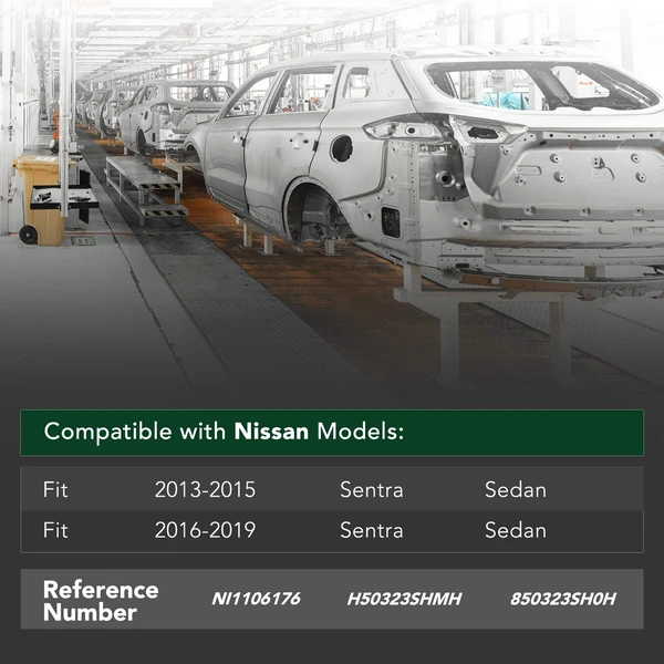 Rear Bumper Reinforcement for 2013-2019 Nissan Sentra