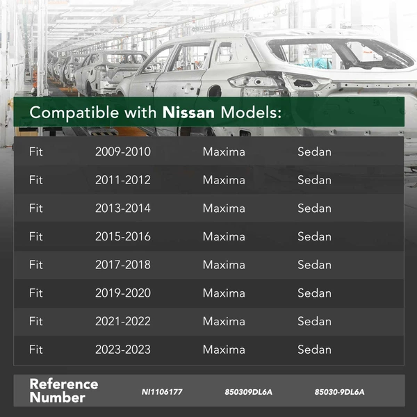 Rear Bumper Reinforcement Beam Face Impact Bar for Nissan Maxima 2009-2023 Sedan