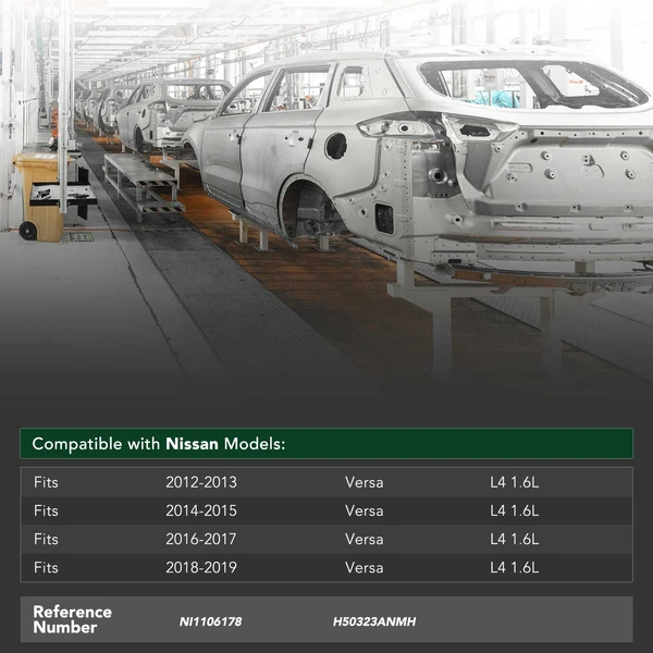 Rear Bumper Reinforcement Impact Bar Steel for Nissan Versa 2012-2019 Sedan