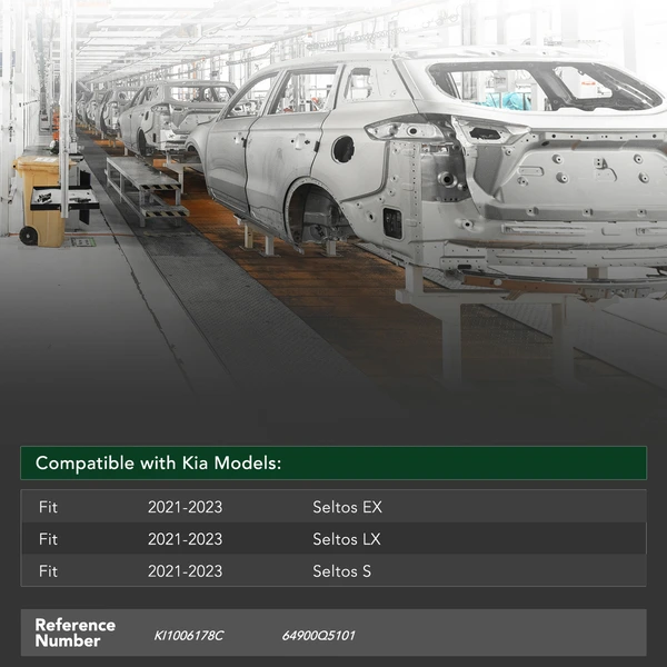 Front Bumper Reinforcement with CAPA for 2021-2023 Kia Seltos