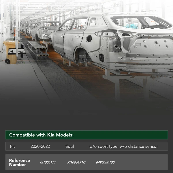 Front Bumper Reinforcement with CAPA for Kia Soul 2020-2022 High Ultra Strength Steel