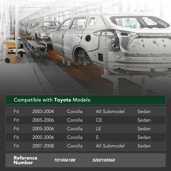 Front Bumper Reinforcement for 2003-2008 Toyota Corolla