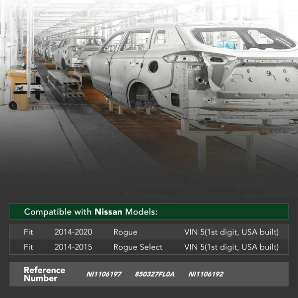 Rear Bumper Reinforcement for 2014-2020 Nissan Rogue