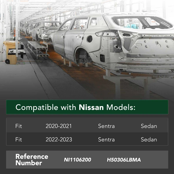 Rear Bumper Reinforcement for 2020-2023 Nissan Sentra