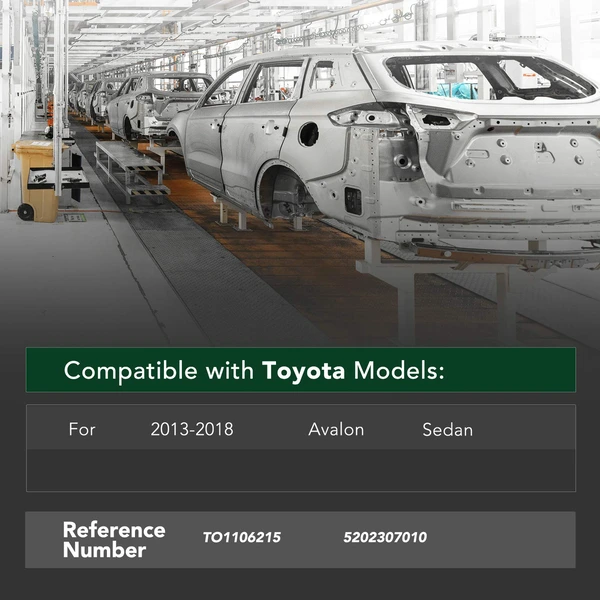 Rear Bumper Reinforcement for Toyota Avalon 2013-2018 Sedan Aluminum