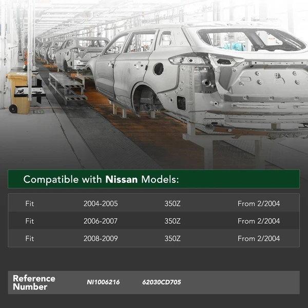 Front Bumper Reinforcement Beam Impact Bar for 2004-2009 Nissan 350Z