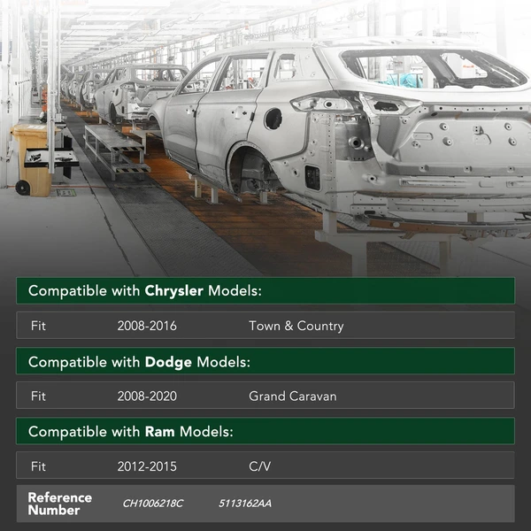 Front Bumper Reinforcement with CAPA for 2008-2020 Dodge Grand Caravan