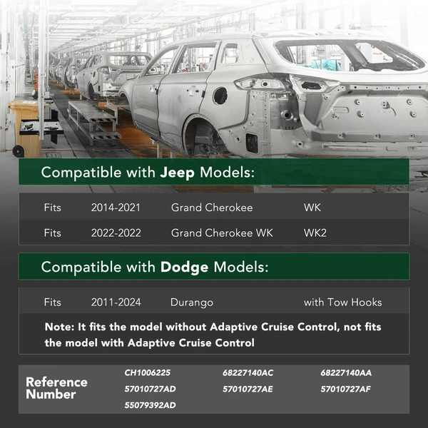 Front Bumper Reinforcement for 2011-2024 Dodge Durango