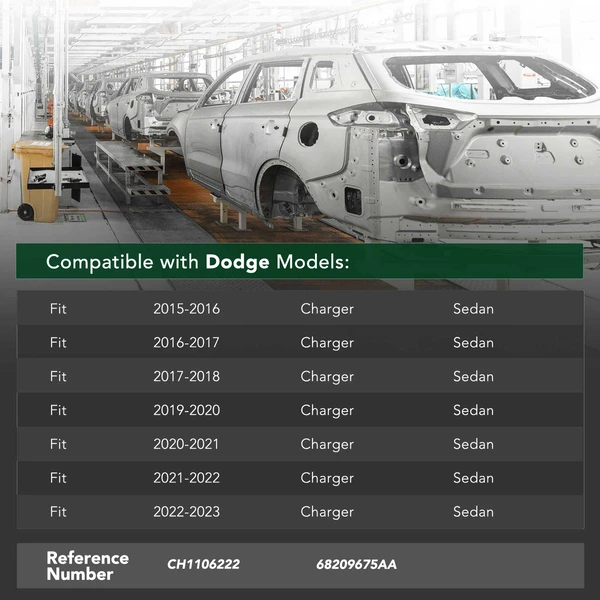 Aluminum Rear Bumper Reinforcement Impact Bar for 2015-2023 Dodge Charger