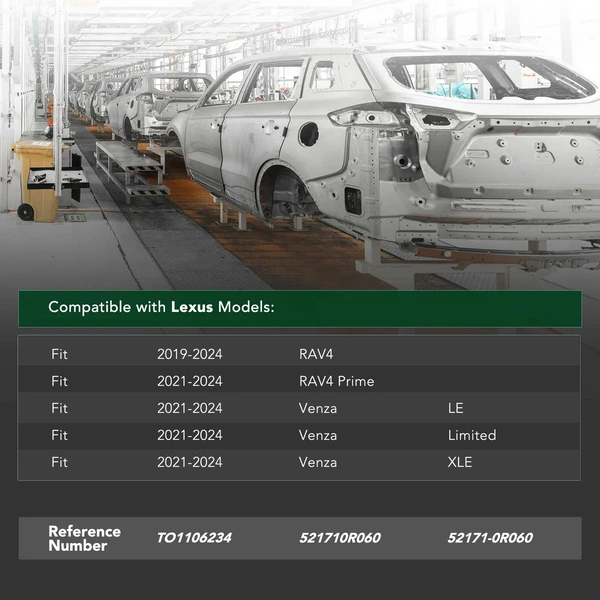 Rear Bumper Reinforcement for Toyota RAV4 2019-2024 RAV4 Prime Venza 2021-2024 Aluminum