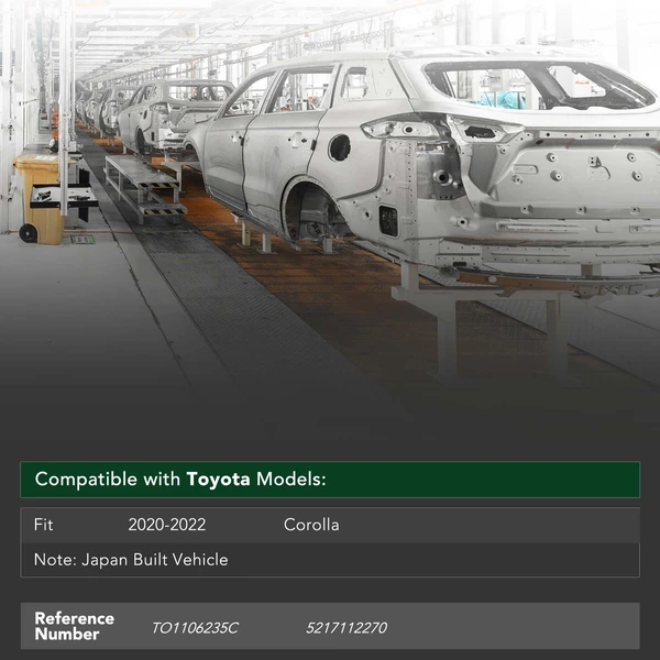 Rear Bumper Reinforcement with CAPA for Toyota Corolla 2020-2022 Steel