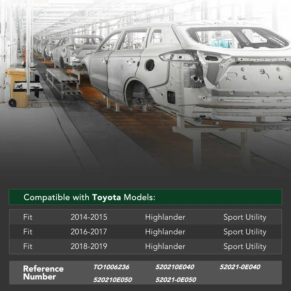 Front Bumper Reinforcement for 2014-2019 Toyota Highlander