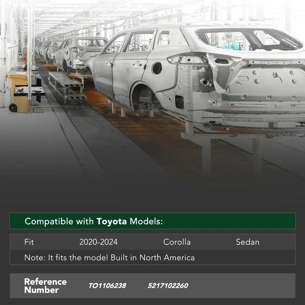 Rear Bumper Reinforcement Impact Bar Beam for Toyota Corolla 2020-2024 Sedan Steel