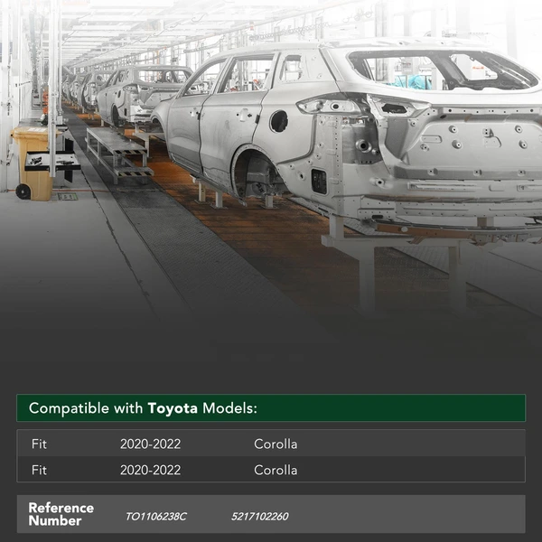 Rear Bumper Reinforcement with CAPA for Toyota Corolla 2020-2022 1.8L 2.0L Steel