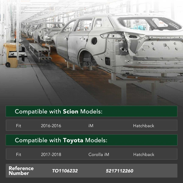 Rear Bumper Reinforcement for Scion iM 2016 Toyota Corolla iM 2017-2018 Steel