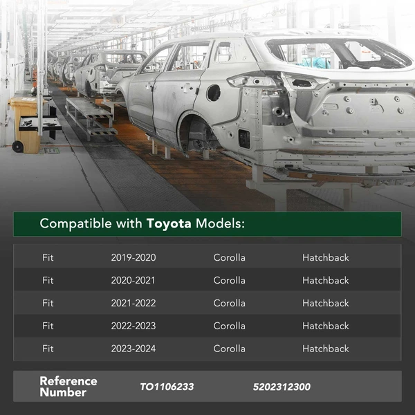 Rear Bumper Reinforcement Impact Bar Beam for Toyota Corolla 2019-2024 Aluminum