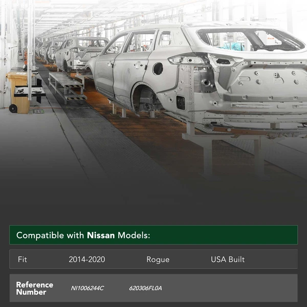 Front Bumper Face Bar Reinforcement with CAPA for 2014-2020 Nissan Rogue