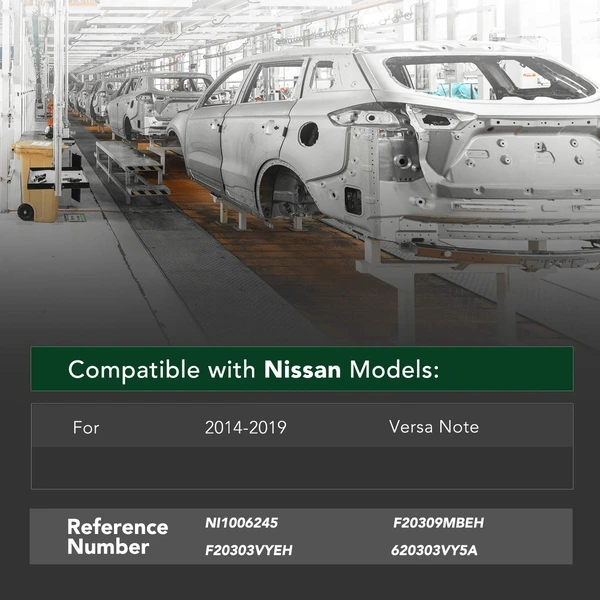 Front Bumper Reinforcement for Nissan Versa Note 2014-2019 Manual trans. Steel