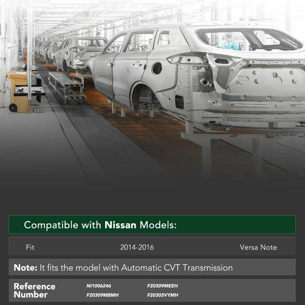 Front Bumper Reinforcement for Nissan Versa Note 14-16 Automatic CVT Trans Steel