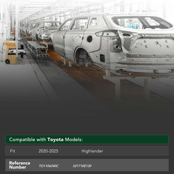 Rear Bumper Reinforcement Cross Member with CAPA for Toyota Highlander 2020-2025