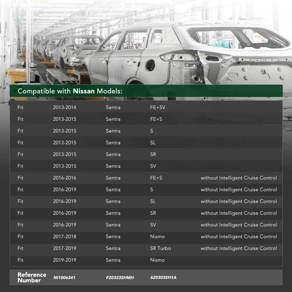 Front Bumper Reinforcement for 2013-2019 Nissan Sentra