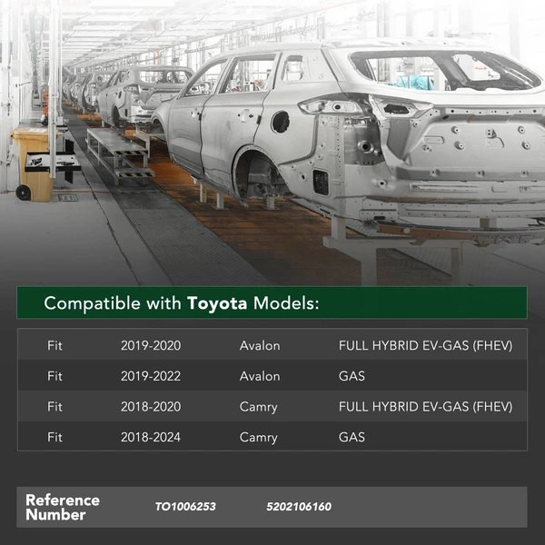 Front Bumper Reinforcement for Toyota Camry Avalon Sedan 4-Door Steel+Aluminum