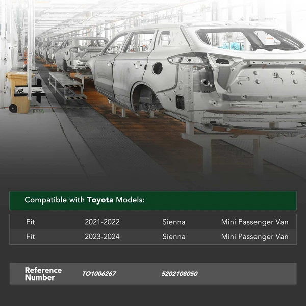 Front Aluminum Bumper Reinforcement Impact Bar for Toyota Sienna 2021-2024 MPV