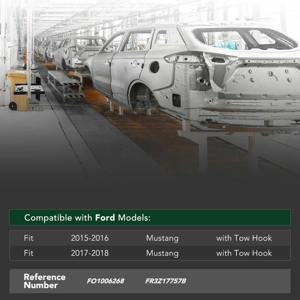 Front Bumper Reinforcement for Ford Mustang 2015-2018 with Tow Hook Steel