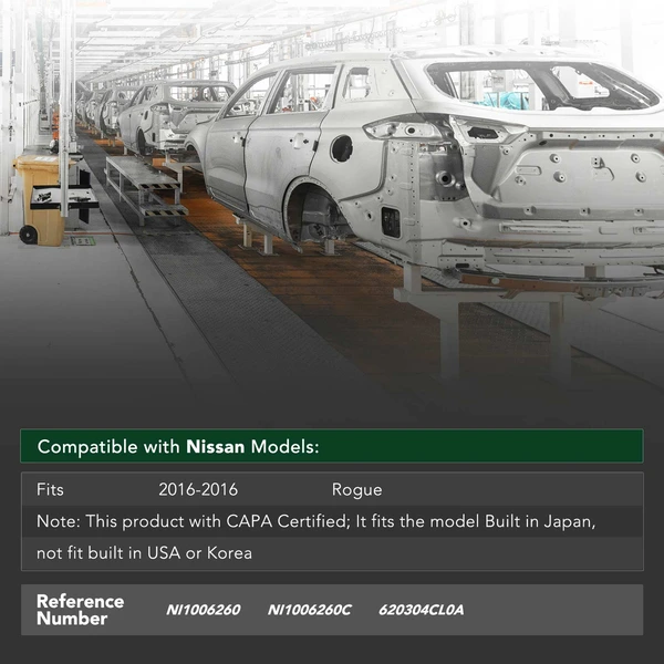 Front Bumper Reinforcement for Nissan Rogue 2016 Steel