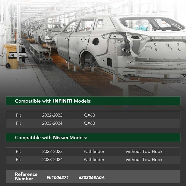 Front Bumper ReinForcement for INFINITI QX60 Nissan Pathfinder 2022-2024 Aluminum