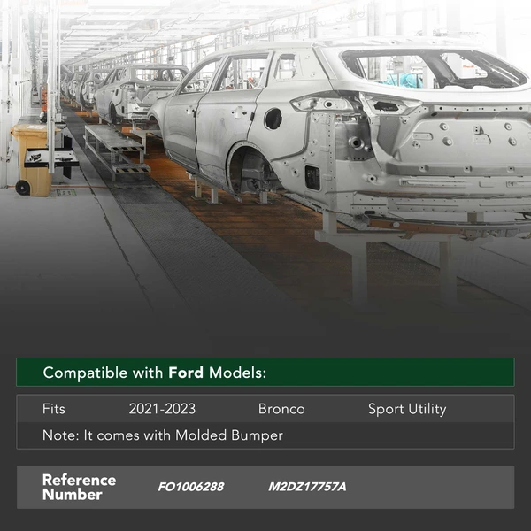 Front Bumper Reinforcement Impact Bar Beam for Ford Bronco 2021-2023 Steel