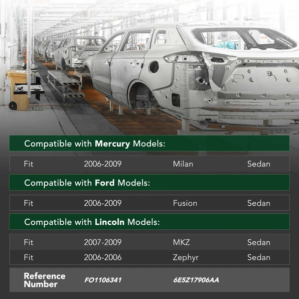 Rear Bumper Reinforcement for 2006-2009 Mercury Milan