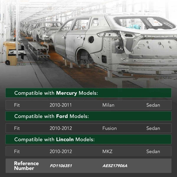 Rear Bumper Face Bar Reinforcement for 2010-2011 Mercury Milan