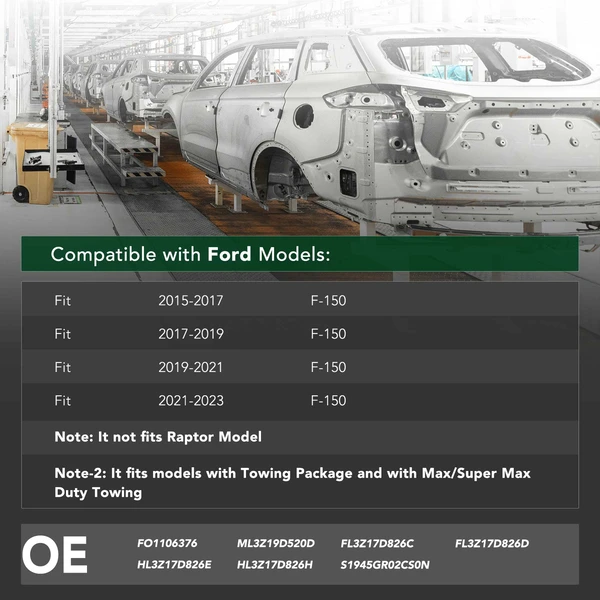 Rear Bumper Face Bar Reinforcement for 2015-2023 Ford F-150