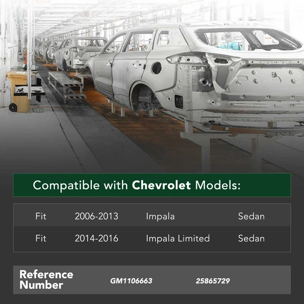 Rear Bumper Reinforcement Impact Bar Beam for 2014-2016 Chevrolet Impala Limited