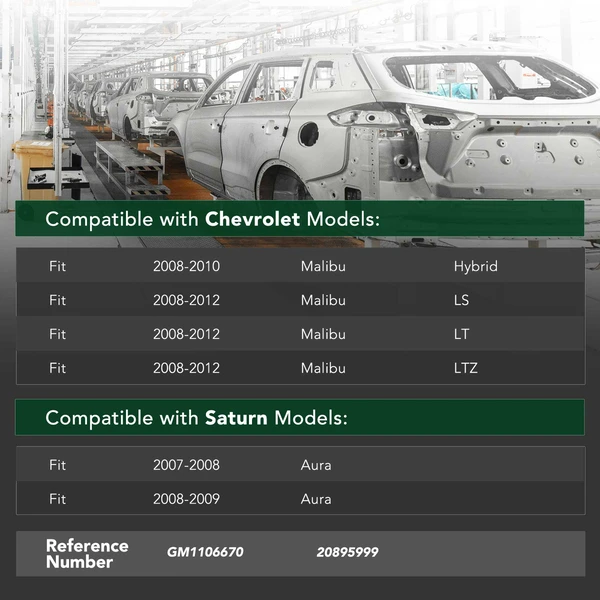 Rear Bumper Reinforcement Impact Bar for Chevy Malibu 2008-2012 Saturn Aura Steel