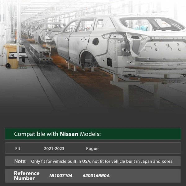 Front Lower Bumper Reinforcement for 2021-2023 Nissan Rogue