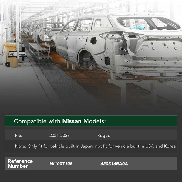 Front Lower Bumper Reinforcement for 2021-2023 Nissan Rogue