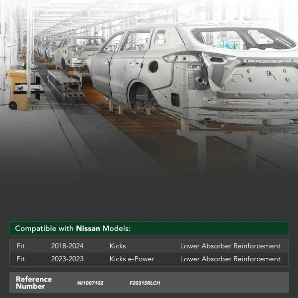 Front Lower Bumper Absorber Reinforcement Impact Bar for Nissan Kicks 2018-2024