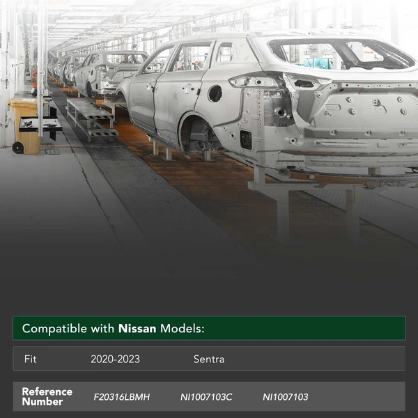 Front Lower Bumper Reinforcement with CAPA for Nissan Sentra 2020-2023 2.0L Steel