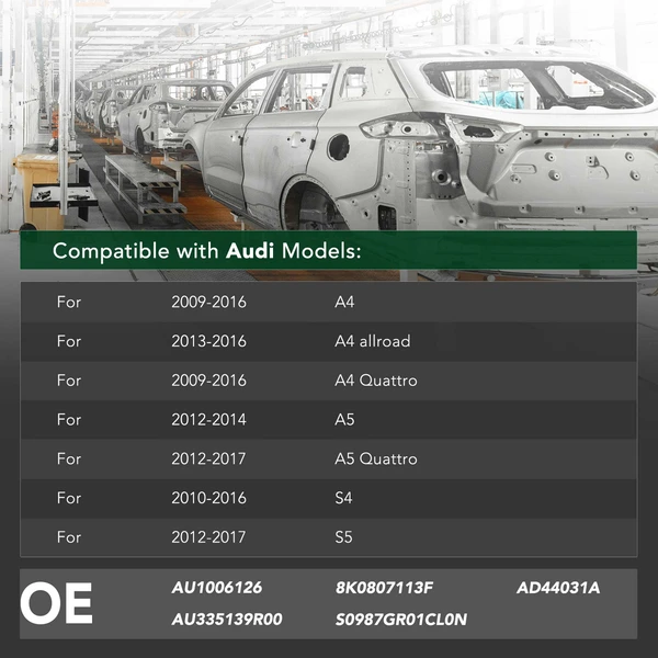 Front Bumper Face Bar Reinforcement for 2009-2016 Audi A4