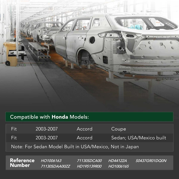 Front Bumper Cover Reinforcement for Honda Accord 2003-2007 L4 2.4L Steel