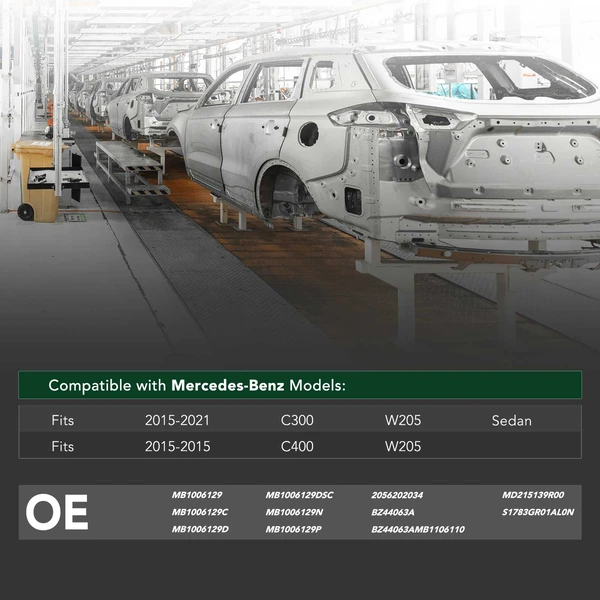 Front Bumper Reinforcement for 2015-2021 Mercedes-Benz C300