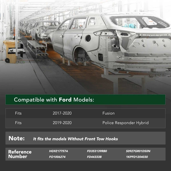 Front Bumper Reinforcement Impact Bar for 2017-2020 Ford Fusion