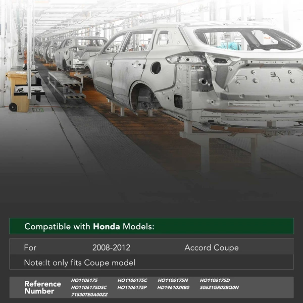 Rear Bumper Reinforcement for 2008-2012 Honda Accord