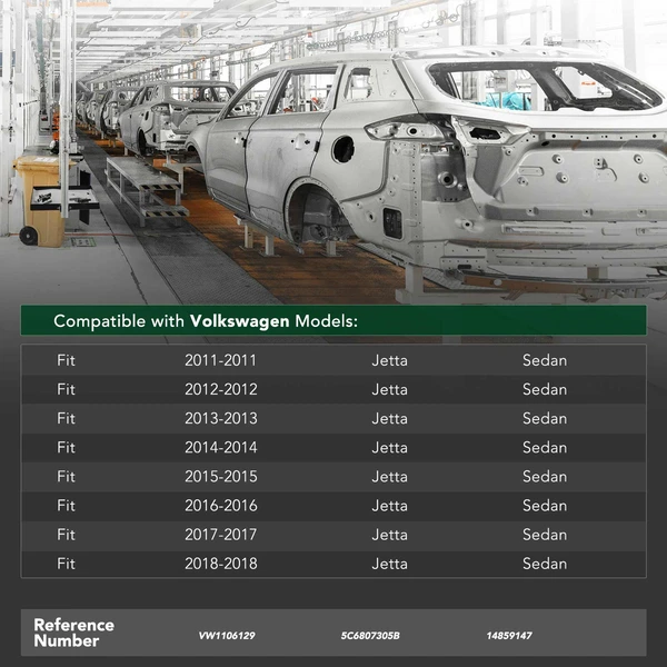 Rear Bumper Reinforcement for 2011-2018 Volkswagen Jetta